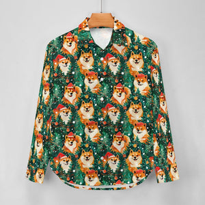 Merry Shiba Merriment Christmas Women's Shirt-Apparel-Apparel, Christmas, Dog Mom Gifts, Shiba Inu, Shirt-5