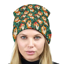 Load image into Gallery viewer, Merry Shiba Merriment Warm Christmas Beanie-Accessories-Accessories, Christmas, Dog Mom Gifts, Hats, Shiba Inu-ONE SIZE-2