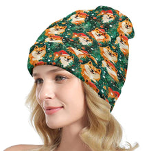 Load image into Gallery viewer, Merry Shiba Merriment Warm Christmas Beanie-Accessories-Accessories, Christmas, Dog Mom Gifts, Hats, Shiba Inu-ONE SIZE-1