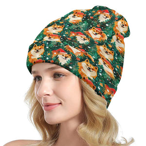 Merry Shiba Merriment Warm Christmas Beanie-Accessories-Accessories, Christmas, Dog Mom Gifts, Hats, Shiba Inu-ONE SIZE-1