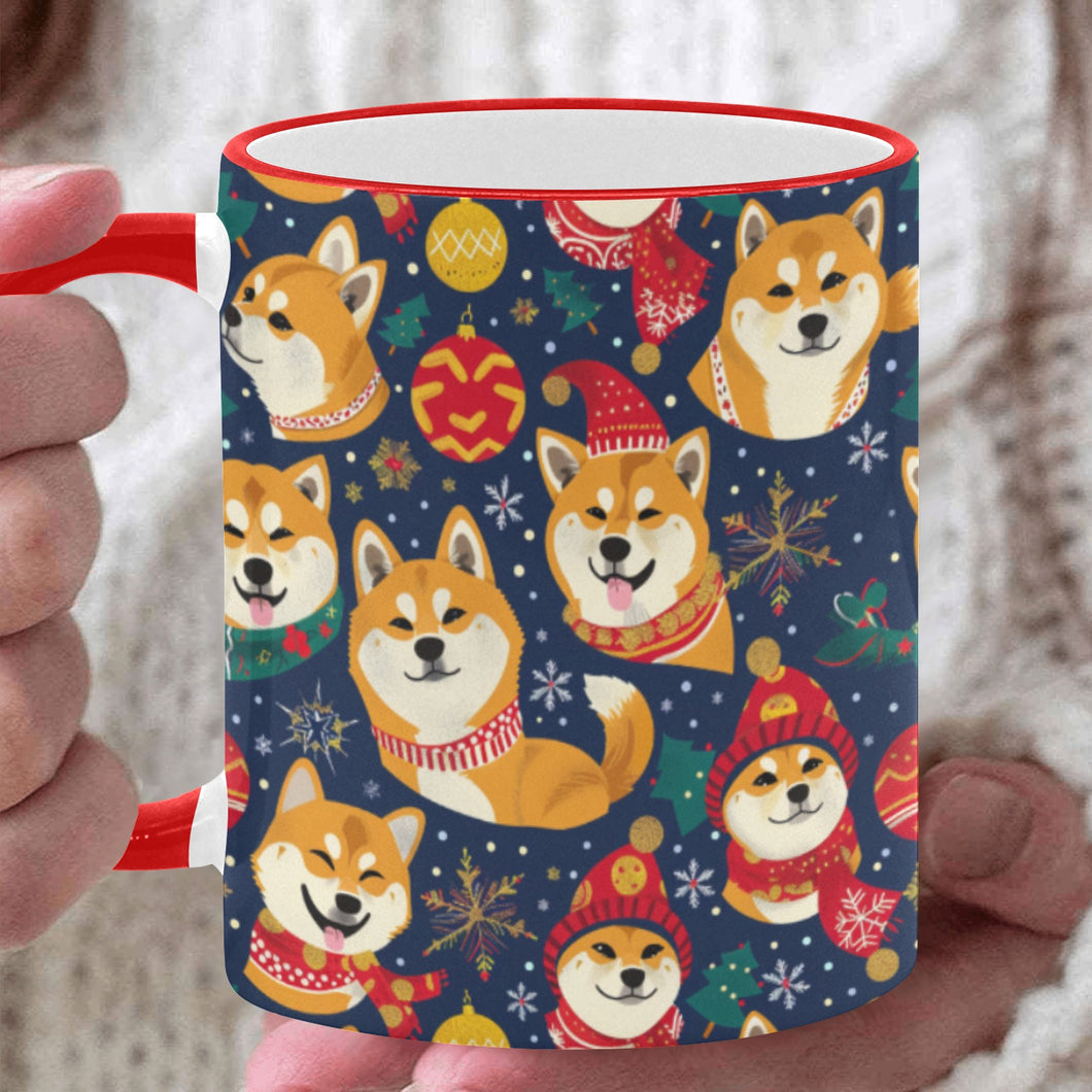 Merry Shiba Soiree Christmas Coffee Mug-White5-ONE SIZE-1