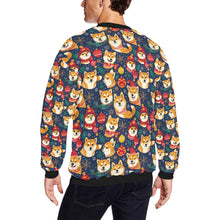 Load image into Gallery viewer, Merry Shiba Soiree Christmas Fuzzy Sweatshirt for Men-Apparel-Apparel, Christmas, Dog Dad Gifts, Shiba Inu, Sweatshirt-2