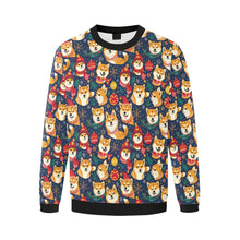 Load image into Gallery viewer, Merry Shiba Soiree Christmas Fuzzy Sweatshirt for Men-Apparel-Apparel, Christmas, Dog Dad Gifts, Shiba Inu, Sweatshirt-3