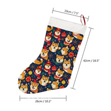 Load image into Gallery viewer, Merry Shiba Soiree Christmas Stocking-Christmas Ornament-Christmas, Home Decor, Shiba Inu-26X42CM-White-4