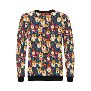 Merry Shiba Soiree Christmas Sweatshirt for Women-Apparel-Apparel, Christmas, Dog Mom Gifts, Shiba Inu, Sweatshirt-4