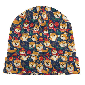 Merry Shiba Soiree Christmas Warm Christmas Beanie-Accessories-Accessories, Christmas, Dog Mom Gifts, Hats, Shiba Inu-ONE SIZE-5