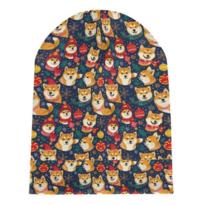 Merry Shiba Soiree Christmas Warm Christmas Beanie-Accessories-Accessories, Christmas, Dog Mom Gifts, Hats, Shiba Inu-ONE SIZE-7