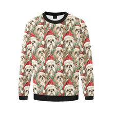 Load image into Gallery viewer, Merry Shih Tzu Christmas Merriment Fuzzy Sweatshirt for Men-Apparel-Apparel, Christmas, Dog Dad Gifts, Shih Tzu, Sweatshirt-3