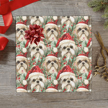 Load image into Gallery viewer, Merry Shih Tzu Christmas Merriment Gift Wrapping Paper - 2 Rolls-Christmas Ornament-Christmas,Shih Tzu,Wrapping Paper-1
