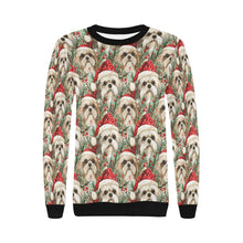 Load image into Gallery viewer, Merry Shih Tzu Christmas Merriment Sweatshirt for Women-Apparel-Apparel, Christmas, Dog Mom Gifts, Shih Tzu, Sweatshirt-4