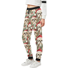 Load image into Gallery viewer, Merry Shih Tzu Christmas Merriment Unisex Sweatpants-Apparel-Apparel, Christmas, Dog Dad Gifts, Dog Mom Gifts, Pajamas, Shih Tzu-2