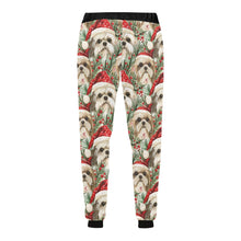 Load image into Gallery viewer, Merry Shih Tzu Christmas Merriment Unisex Sweatpants-Apparel-Apparel, Christmas, Dog Dad Gifts, Dog Mom Gifts, Pajamas, Shih Tzu-5