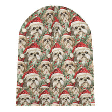 Load image into Gallery viewer, Merry Shih Tzu Merriment Warm Christmas Beanie-Accessories-Accessories, Christmas, Dog Mom Gifts, Hats, Shih Tzu-ONE SIZE-7