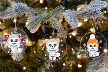 Load image into Gallery viewer, Merry Silver Husky Christmas Tree Ornaments-Christmas Ornament-Christmas, Siberian Husky-8