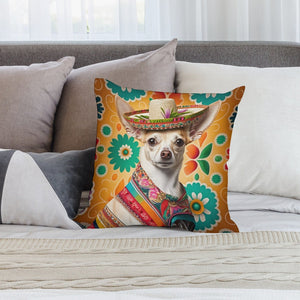 Mexican Tapestry Cream Chihuahua Plush Pillow Case-Chihuahua, Dog Dad Gifts, Dog Mom Gifts, Home Decor, Pillows-4