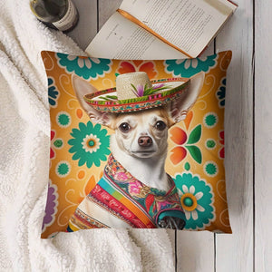 Mexican Tapestry Cream Chihuahua Plush Pillow Case-Chihuahua, Dog Dad Gifts, Dog Mom Gifts, Home Decor, Pillows-5