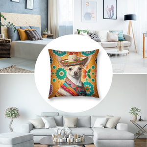 Mexican Tapestry Cream Chihuahua Plush Pillow Case-Chihuahua, Dog Dad Gifts, Dog Mom Gifts, Home Decor, Pillows-7