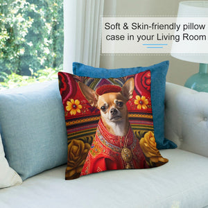 Mexican Tapestry Red Chihuahua Plush Pillow Case-Chihuahua, Dog Dad Gifts, Dog Mom Gifts, Home Decor, Pillows-5