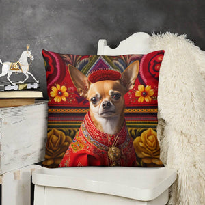 Mexican Tapestry Red Chihuahua Plush Pillow Case-Chihuahua, Dog Dad Gifts, Dog Mom Gifts, Home Decor, Pillows-6