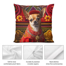 Load image into Gallery viewer, Mexican Tapestry Red Chihuahua Plush Pillow Case-Chihuahua, Dog Dad Gifts, Dog Mom Gifts, Home Decor, Pillows-8