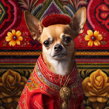 Load image into Gallery viewer, Mexican Tapestry Red Chihuahua Wall Art Poster-Art-Chihuahua, Dog Art, Home Decor, Poster-1