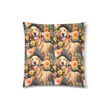 Load image into Gallery viewer, Midnight Bloom Golden Retriever Serenade Throw Pillow Cover-Cushion Cover-Golden Retriever, Home Decor, Pillows-2