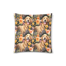 Load image into Gallery viewer, Midnight Bloom Golden Retriever Serenade Throw Pillow Cover-Cushion Cover-Golden Retriever, Home Decor, Pillows-3