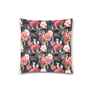 Midnight Blossom Black Frenchie Enchantment Throw Pillow Covers-Cushion Cover-French Bulldog, Home Decor, Pillows-White1-ONESIZE-4