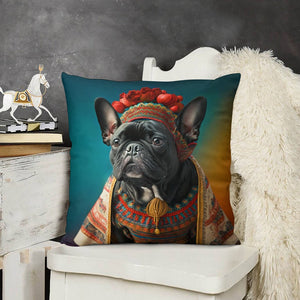 Midnight Elegance Black French Bulldog Plush Pillow Case-Cushion Cover--3