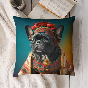 Midnight Elegance Black French Bulldog Plush Pillow Case-Cushion Cover--4