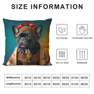 Midnight Elegance Black French Bulldog Plush Pillow Case-Cushion Cover--6