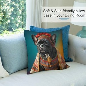 Midnight Elegance Black French Bulldog Plush Pillow Case-Cushion Cover--7