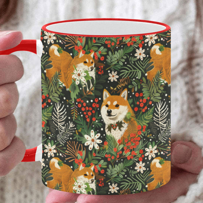 Midnight Frolic Shibas Christmas Coffee Mug-White2-ONE SIZE-1