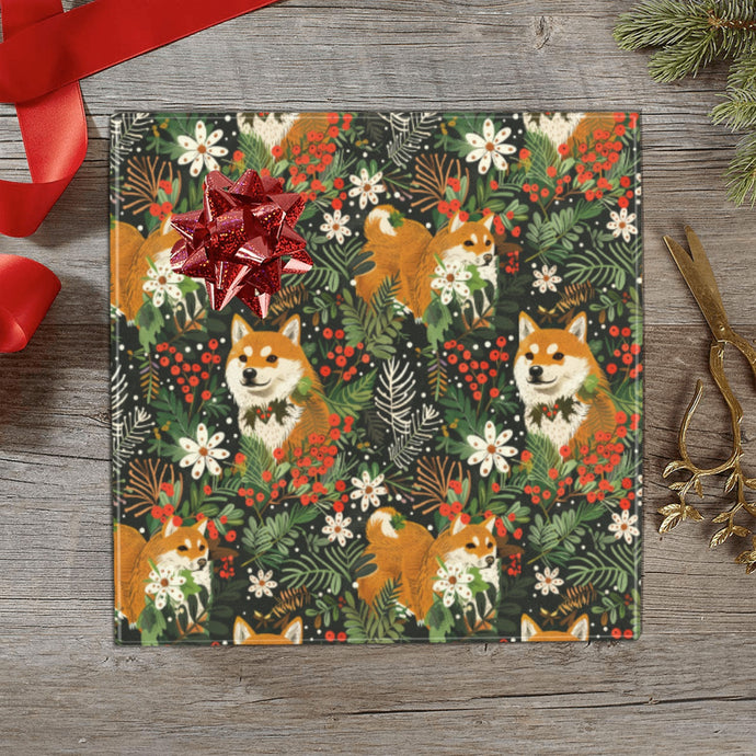 Midnight Frolic Shibas Christmas Gift Wrapping Paper - 2 Rolls-Christmas Ornament-Christmas,Shiba Inu,Wrapping Paper-3
