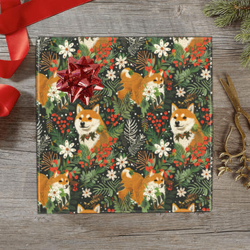Midnight Frolic Shibas Christmas Gift Wrapping Paper 2 Rolls 3 360x