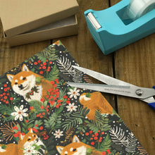 Load image into Gallery viewer, Midnight Frolic Shibas Christmas Gift Wrapping Paper - 2 Rolls-Christmas Ornament-Christmas,Shiba Inu,Wrapping Paper-4