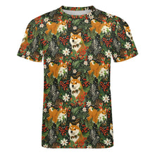 Load image into Gallery viewer, Midnight Frolic Shibas Christmas Men&#39;s Cotton T-Shirt-Apparel-Apparel, Christmas, Dog Dad Gifts, Shiba Inu, Shirt, T Shirt-3