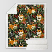 Load image into Gallery viewer, Midnight Frolic Shibas Christmas Soft Warm Fleece Blanket-Blanket-Blankets, Christmas, Dog Dad Gifts, Dog Mom Gifts, Home Decor, Shiba Inu-10