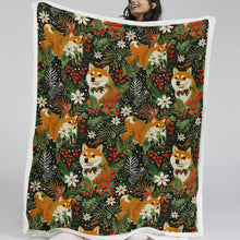 Load image into Gallery viewer, Midnight Frolic Shibas Christmas Soft Warm Fleece Blanket-Blanket-Blankets, Christmas, Dog Dad Gifts, Dog Mom Gifts, Home Decor, Shiba Inu-11