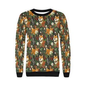Midnight Frolic Shibas Christmas Sweatshirt for Women-Apparel-Apparel, Christmas, Dog Mom Gifts, Shiba Inu, Sweatshirt-3