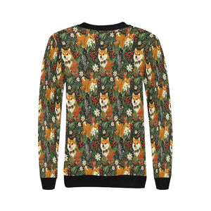 Midnight Frolic Shibas Christmas Sweatshirt for Women-Apparel-Apparel, Christmas, Dog Mom Gifts, Shiba Inu, Sweatshirt-4