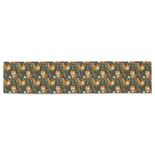 Load image into Gallery viewer, Midnight Frolic Shibas Christmas Table Runner-Home Decor-Christmas, Home Decor, Shiba Inu-Black1-ONE SIZE-2