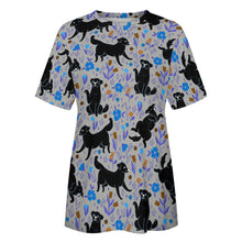 Load image into Gallery viewer, Midnight Garden Black Labs All Over Print Women&#39;s Cotton T-Shirt-Apparel-Apparel, Black Labrador, Labrador, Shirt, T Shirt-13