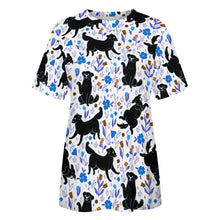 Load image into Gallery viewer, Midnight Garden Black Labs All Over Print Women&#39;s Cotton T-Shirt-Apparel-Apparel, Black Labrador, Labrador, Shirt, T Shirt-3