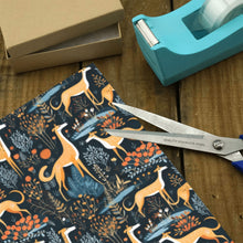 Load image into Gallery viewer, Midnight Garden Greyhound Christmas Gift Wrapping Paper - 2 Rolls-Christmas Ornament-Christmas,Greyhound,Wrapping Paper-4