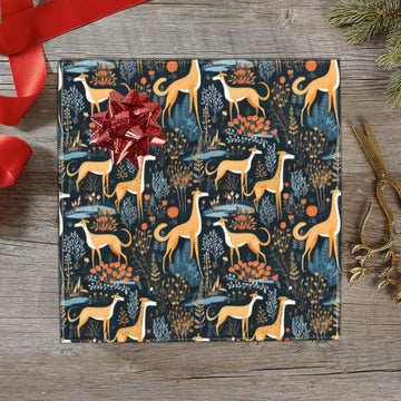 Midnight Garden Greyhound Christmas Gift Wrapping Paper 2 Rolls 360x