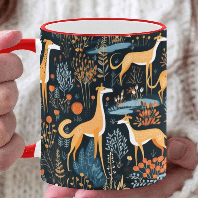 Midnight Garden Greyhound / Whippet Christmas Coffee Mug-White8-ONE SIZE-1