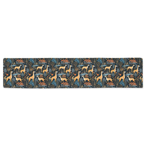 Midnight Garden Greyhound / Whippet Christmas Table Runner-Home Decor-Christmas, Greyhound, Home Decor, Whippet-Black6-ONE SIZE-2