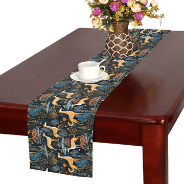 Midnight Garden Greyhound Whippet Christmas Table Runner Black6 One Size 360x