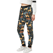 Load image into Gallery viewer, Midnight Garden Greyhound / Whippet Christmas Unisex Sweatpants-Apparel-Apparel, Christmas, Dog Dad Gifts, Dog Mom Gifts, Greyhound, Pajamas-2